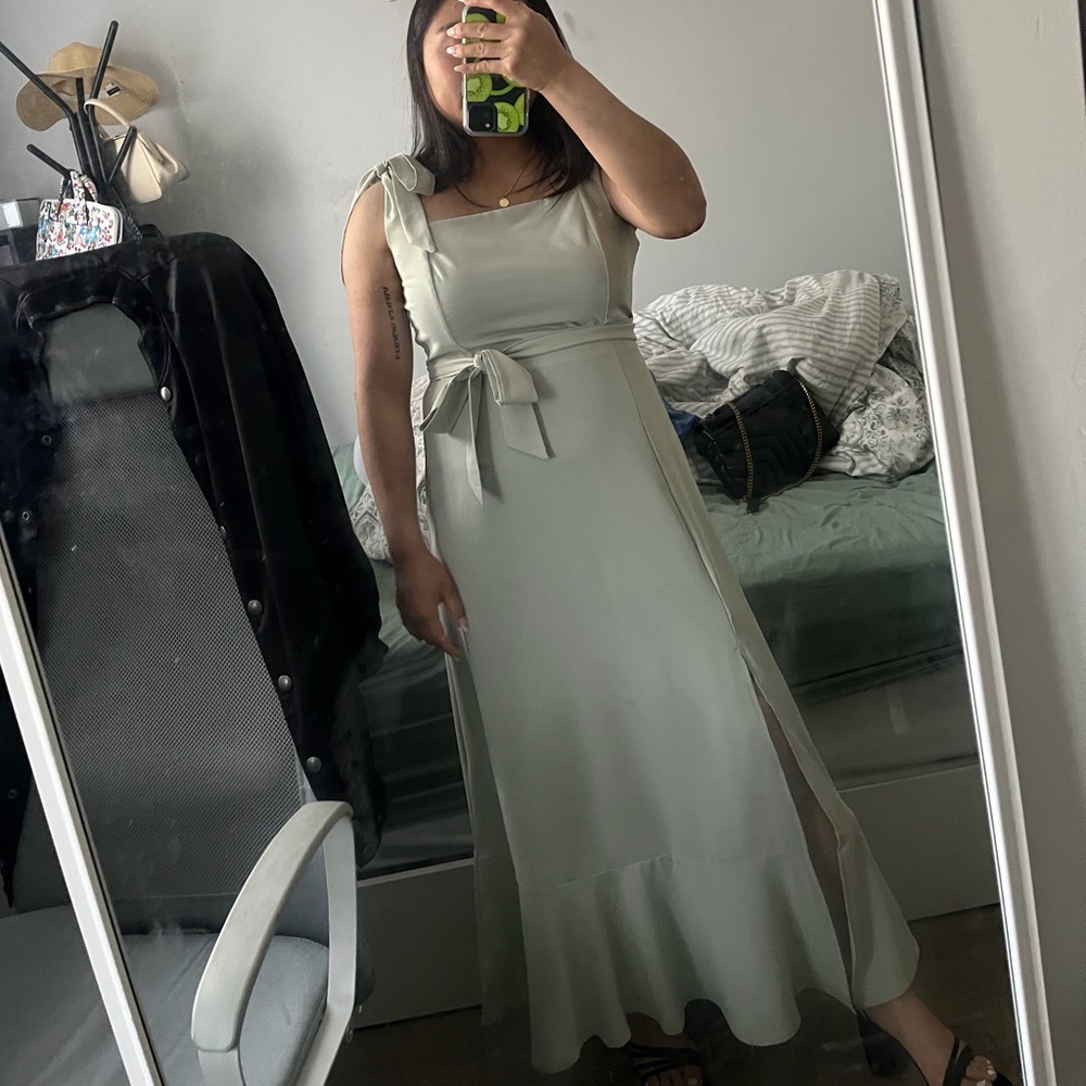 Sage green bridesmade dress
